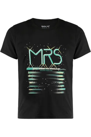 MARTINE ROSE Shrunken graphic-print cotton T-shirt