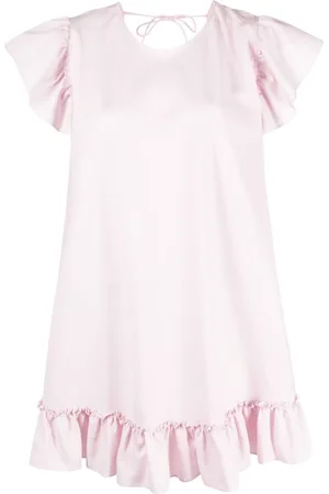 PNK Ruffled short-sleeve cotton minidress