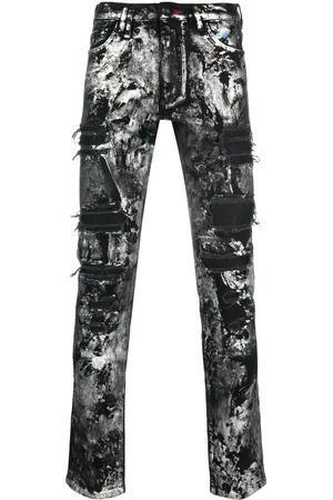 Philipp Plein Rock Star hand-painted skinny jeans