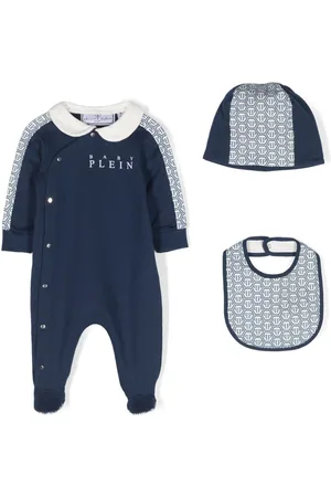 Philipp Plein Monogram-print cotton babygrow set