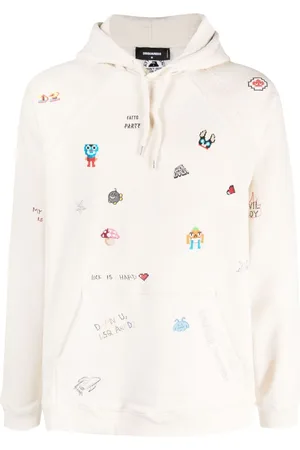 Dsquared2 Motif-embellished stretch-cotton hoodie