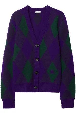 Burberry Argyle-intarsia wool cardigan