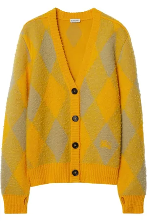 Burberry Argyle patterned-jacquard wool cardigan