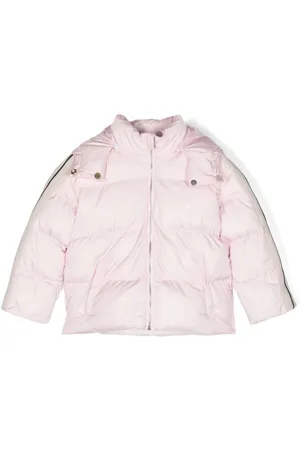 Palm Angels Logo-print quilted hooded jacket