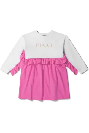 PUCCI Junior Logo-print ruffled dress