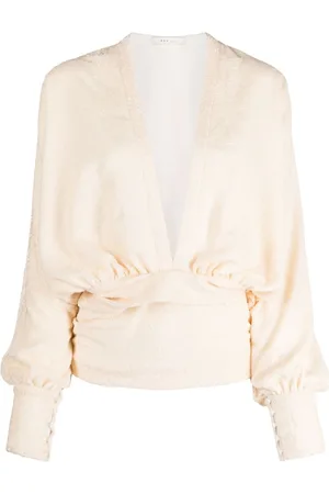 REV Long-sleeve draped blouse