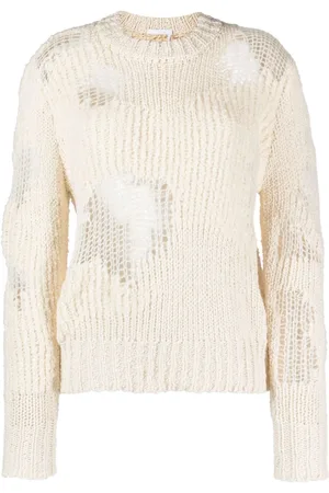 Chloé Generous chunky-knit distressed jumper