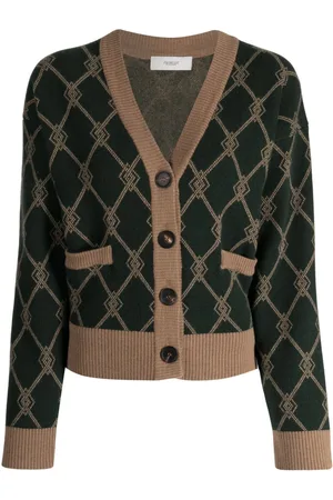 PRINGLE OF SCOTLAND Patterned intarsia-knit V-neck cardigan