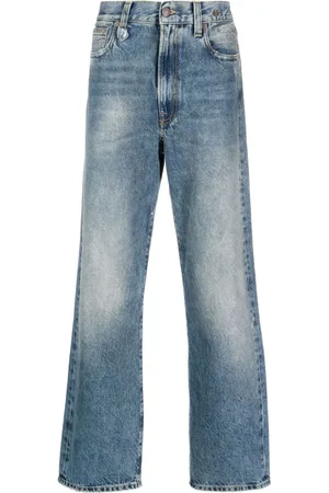 R13 Distressed straight-leg jeans