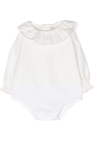 LA STUPENDERIA Polka-dot ruffle-collar cotton body