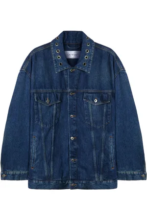 OFF-WHITE Eyelet-embellishment denim jacket