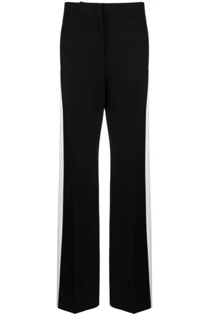 Msgm Contrasting-trim wide-leg trousers