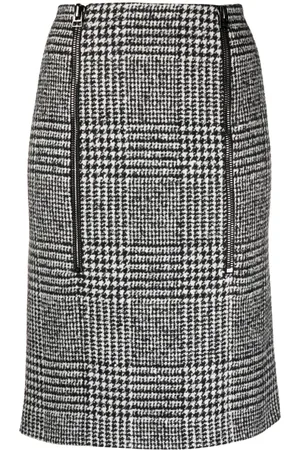 Tom Ford Prince of Wales pattern zip-up skirt