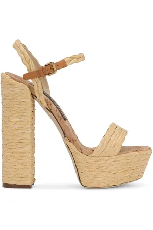 Dolce & Gabbana 145mm raffia platform sandals