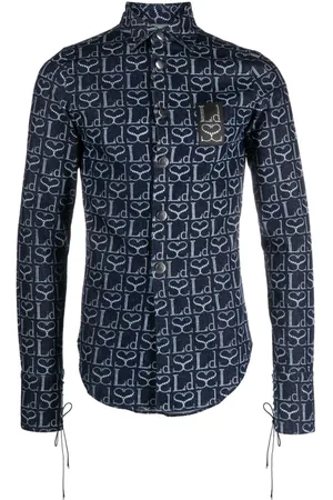 Ludovic De Saint Sernin Monogram-print logo-patch shirt