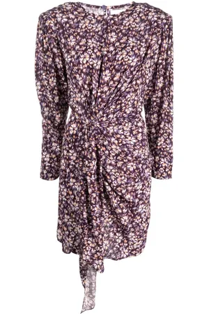 Marant Etoile Gathered floral-print minidress