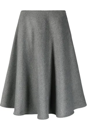 BLANCA A-line flared mélange midi skirt