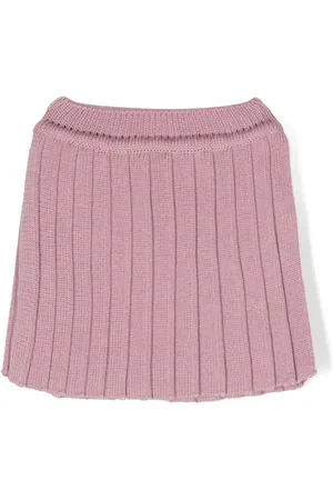 LITTLE BEAR Plissé-effect virgin wool skirt