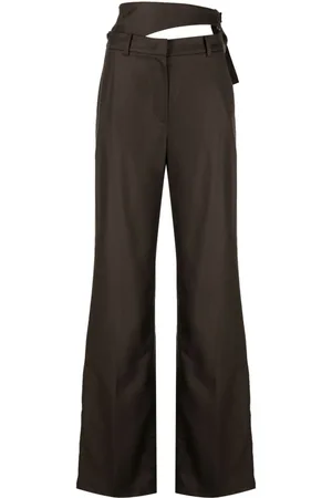 SYSTEM Cut-out detailing wool tailored trousers