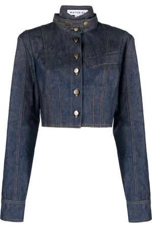 MATÉRIEL by Aleksandre Akhalkatsishvili Corset cropped denim jacket