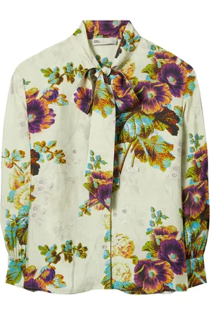 Tory Burch Floral-pattern pussy-bow blouse
