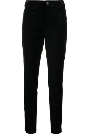 There Was One Velvet-finish cotton blend trousers