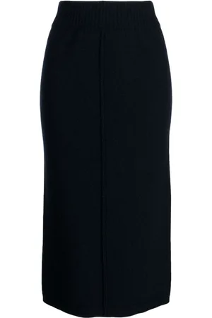 PRINGLE OF SCOTLAND Elasticated-waist wool-cashmere blend skirt