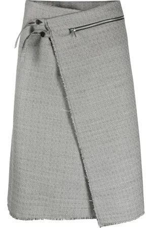 SAPIO N45 graphic-print asymmetric skirt