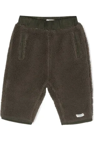 Donsje Logo-tag fleece-texture trousers