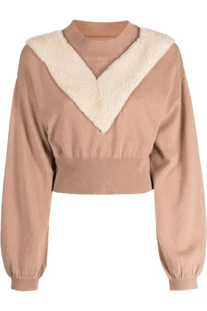 Izaak Azanei High-neck shearling-detail jumper
