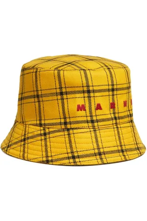 Marni Logo-embroidered checked bucket hat
