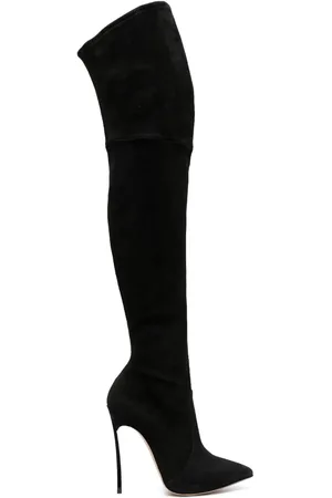 Casadei Blade 115mm above-knee suede boots