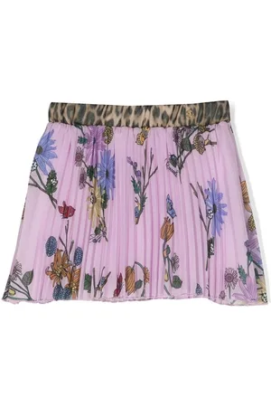 Roberto Cavalli Floral-print pleated skirt