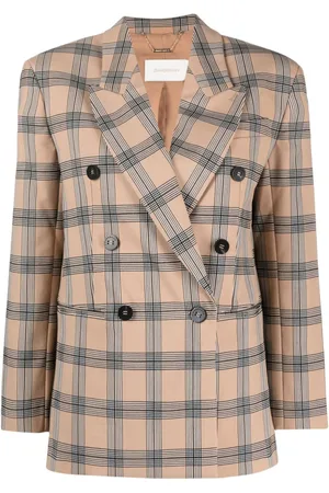ZIMMERMANN Luminosity checked double-breasted blazer