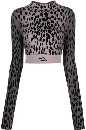SSHEENA Hyena-pattern cropped jumper