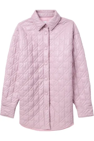 Msgm Classic-collar diamond-quilting jacket