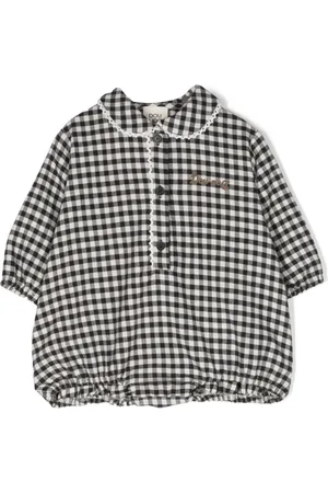 DOUUOD KIDS Logo-embossed plaid shorties