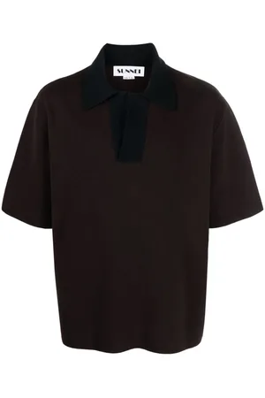 SUNNEI Two-tone knitted polo shirt