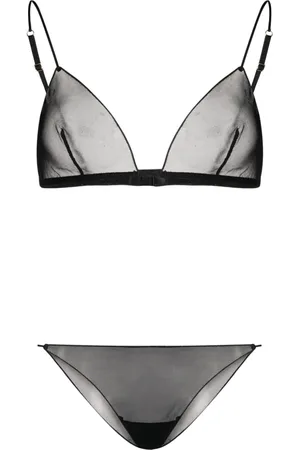 Bluebella Bella sheer mesh half-cup balconette bra with embroidered writing  detail in black