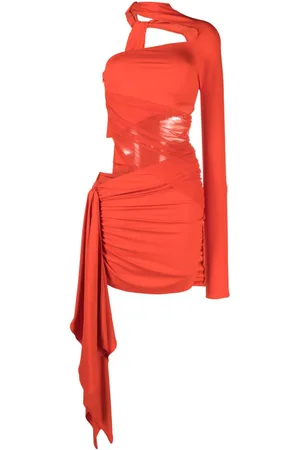 MUGLER Asymmetric cut-out minidress