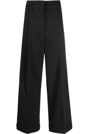 Serafini High-waisted pleated wide-leg trousers
