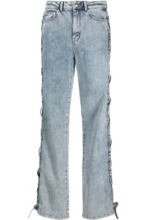 Gestuz SaimaGZ lace-up detail straight-leg jeans