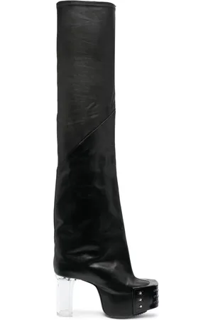 Rick Owens Flared platform leather boots