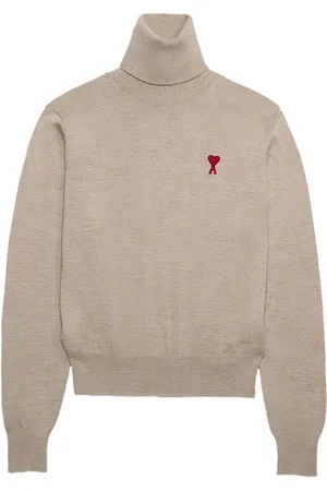 Ami Logo-embroidered roll-neck jumper