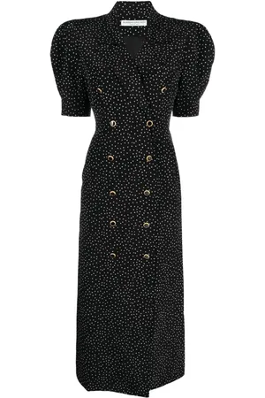 Alessandra Rich Polka-dot silk midi dress