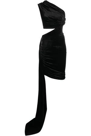 Rick Owens Draped-detail velvet midi dress