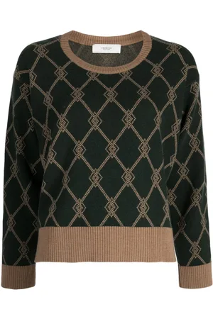 PRINGLE OF SCOTLAND Monogram-jacquard wool-blend jumper