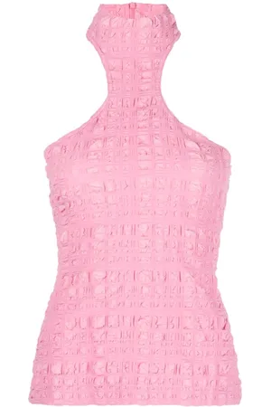 Nanushka Seersucker racerback top