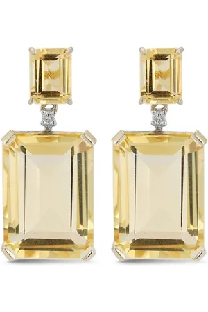 Mateo 14kt yellow citrine and diamond drop earrings