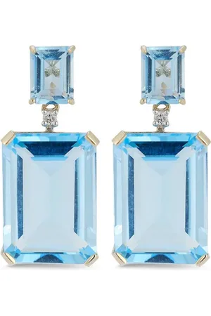 Mateo 14kt yellow blue topaz drop earrings